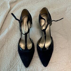 Anne Klein T-Strap Navy Heel